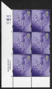 S 96  Scotland  'E'  thistle  cyld. W1 x 3      phos.W1   Walsall  U/M (MNH)