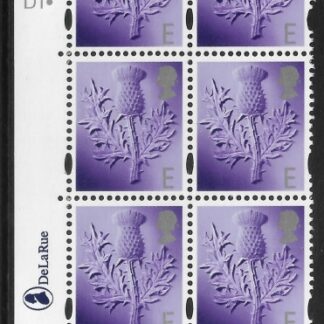 S 111  Scotland 'E'  thistle  cyld. D1 dot x 3  phos D1 dot  DeLaRue  U/M (MNH)
