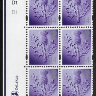 S 114  Scotland  44p  thistle  cyld. D1 no dot x 3  phos D1 no dot  DeLaRue  U/M (MNH)