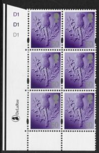 S 116  Scotland  50p  thistle  cyld. D1x3 no dot   phos D1 no dot   DeLaRue  U/M (MNH)