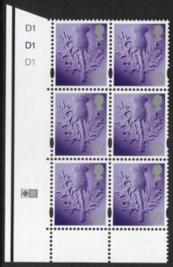 S 118  Scotland  60p  thistle  cyld. D1x3 no dot   phos D1 no dot   DeLaRue  U/M (MNH)