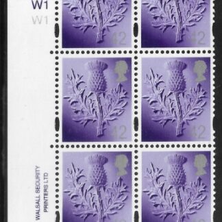 S 113  Scotland  42p  thistle  cyld. W1x3  no dot   phos W1 no dot   Walsall U/M (MNH)
