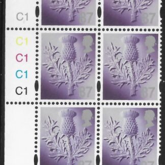 S 133  Scotland  87p  thistle  cyld. C1x5   phos C1 grid R2C1 Cartor U/M (MNH)
