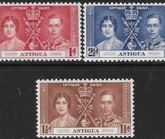 1937 Antigua SG.95-7 Coronation set 3 values U/M (MNH)