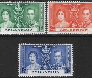 1937 Ascension SG.35-7 Coronation set 3 values U/M (MNH)
