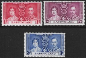 1937 Basutoland SG.15-17 Coronation set 3 values U/M (MNH)