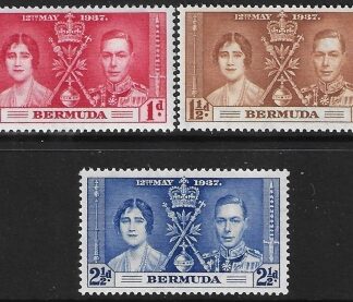 1937 Bermuda  SG.107-9 Coronation set 3 values U/M (MNH)