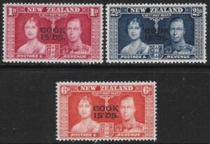 1937 Cook Islands SG.124-6 Coronation set 3 values U/M (MNH)