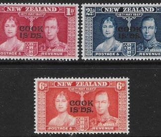 1937 Cook Islands  SG.124-6  Coronation set 3 values U/M (MNH)