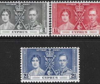 1937 Cyprus  SG.148-50  Coronation set 3 values U/M (MNH)