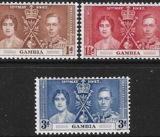 1937  Gambia SG.266-8  Coronation set 3 values U/M (MNH)