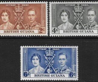 1937  British Guiana  SG.305-7  Coronation set 3 values U/M (MNH)