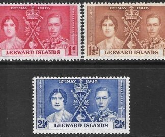 1937 Leeward Is.  SG.92-4  Coronation set 3 values U/M (MNH)