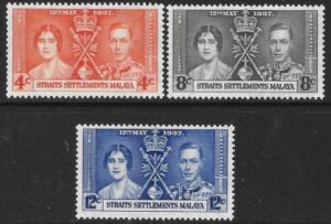 1937 Malaya - Straits SG.275-7 Coronation set 3 values U/M (MNH)