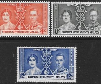 1937 Malaya - Straits   SG.275-7  Coronation set 3 values U/M (MNH)