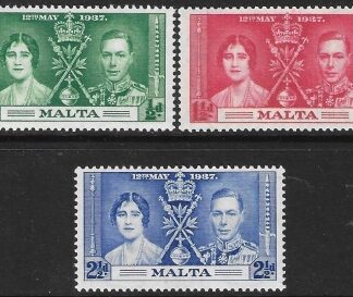 1937 Malta   SG.214-6  Coronation set 3 values U/M (MNH)