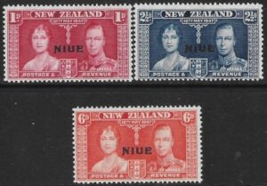 1937 Niue SG.72-4 Coronation set 3 values U/M (MNH)