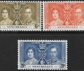 1937  Seychelles   SG.132-4  Coronation set 3 values U/M (MNH)