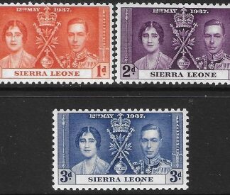 1937  Sierra Leone   SG.185-7  Coronation set 3 values U/M (MNH)