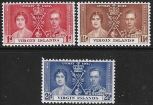 1937 Virgin Is. SG.107-9 Coronation set 3 values U/M (MNH)