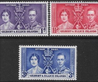 1937  Gilbert & Ellice   SG.40-2  Coronation set 3 values U/M (MNH)
