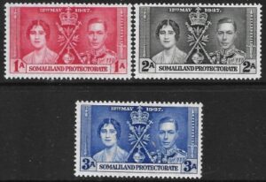 1937 Somaliland SG.90-2 Coronation set 3 values U/M (MNH)