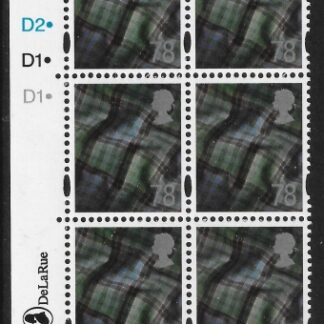 S 121  Scotland  78p tartan  cyld D1D1D2D1D1 phos D1 dot   DeLaRue  U/M (MNH)