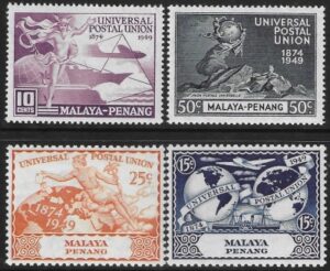 1949 Malaya-Penang  SG.23-6  Universal Postal Union set 4 values U/M (MNH)