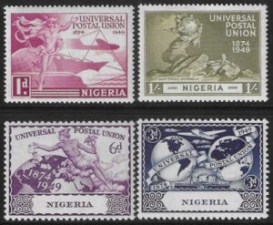 1949 Nigeria  SG.64-7  Universal Postal Union set 4 values U/M (MNH)