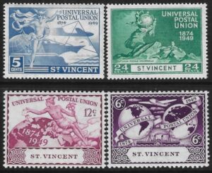 1949 St Vincent SG.178-81 Universal Postal Union set 4 values U/M (MNH)