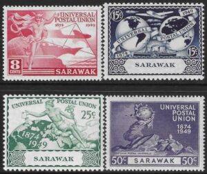 1949 Sarawak SG.167-70 Universal Postal Union set 4 values U/M (MNH)