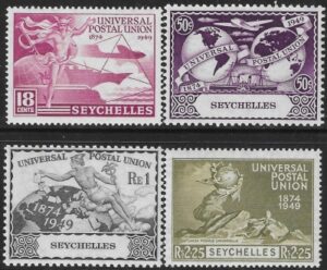 1949 Seychelles SG.154-7 Universal Postal Union set 4 values U/M (MNH)