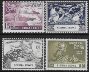 1949 Sierra Leone SG.205-8 Universal Postal Union set 4 values U/M (MNH)