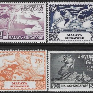 1949  Singapore SG.33-6  Universal Postal Union  set 4 values U/M (MNH)