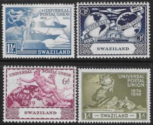 1949 Swaziland SG.48-51 Universal Postal Union set 4 values U/M (MNH)