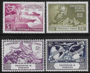 1949 Trinadad & Tobago SG.261-4 Universal Postal Union set 4 values U/M (MNH)
