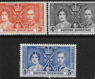 1937  British Honduras  SG.147-9  Coronation set 3 values U/M (MNH)