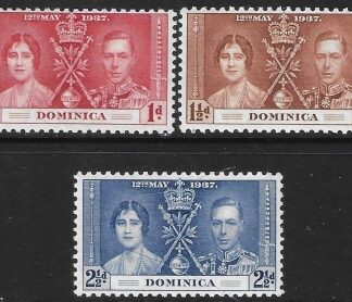 1937  Dominica   SG.96-8  Coronation set 3 values U/M (MNH)