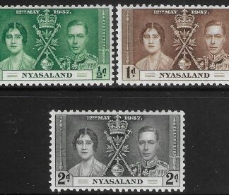 1937  Nyasaland  SG.229  Coronation  set 3 values  U/M (MNH)