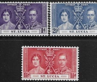 1937  St. Lucia   SG.125-7  Coronation set 3 values U/M (MNH)