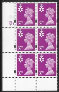 NI75  37p 2B bright Mauve  cyld. Q1Q1   Questa U/M (MNH)