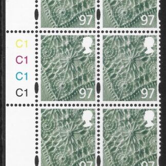 NI105  97p linen 2B    cyld. C1C1C1C1 phos C1  grid R1C2 Cartor U/M (MNH)