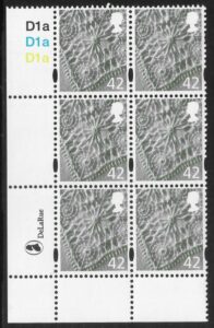 NI98a  42p linen 2B    cyld. D1aD1aD1a phos D1a1  with © date DeLaRue U/M (MNH)