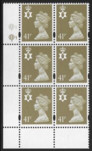 NI76  41p grey-brown 2B    cyld. Q1Q1   Questa U/M (MNH)