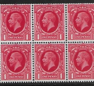 NB23 (SG.440g)  1d scarlet  Cyld. F6 no dot    perf B4(E) unmounted mint (MNH) trimmed perfs.