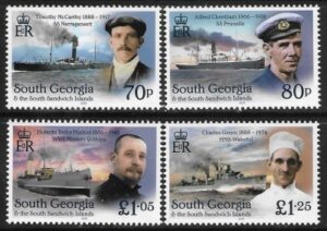 2020 South Georgia SG.763-6 Shackletons Unsung Heroes. set 4 values U/M (MNH)