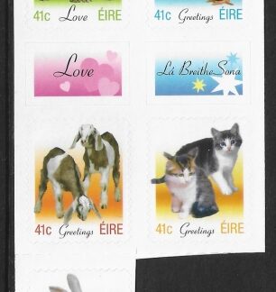 2003  Ireland  SG.1565-9  Greetings stamp 'Baby Animals' set 5 values S/adh.U/M (MNH)