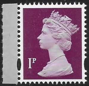 Y1667  1p 2B  crimson. blue fluor  ex DY21  ISP Walsall  U/M (MNH)