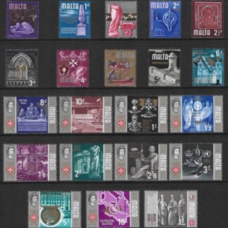 1965-70 Malta SG.330-48  Definitive set of 21 values U/M (MNH)