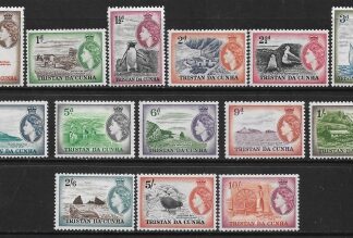 1954 Tristan Da Cunha. SG.14-27  QEII definitives set of 14 values U/M (MNH)
